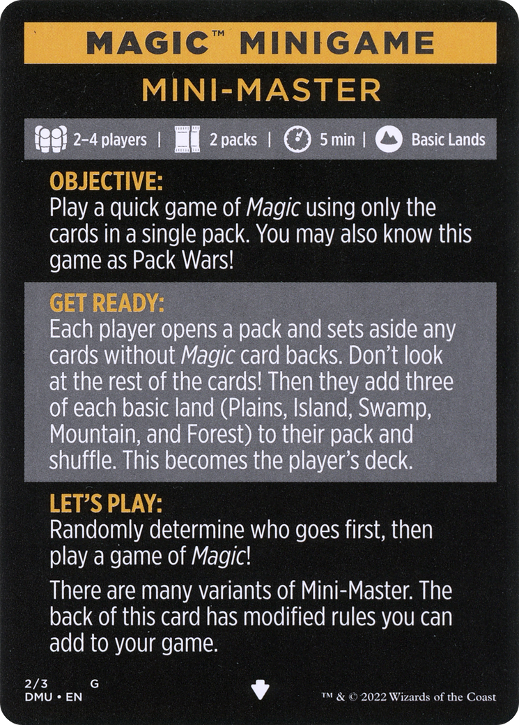 Magic Minigame: Mini-Master (MDMU)