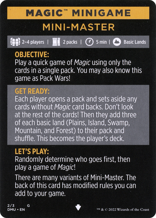Magic Minigame: Mini-Master (MDMU)