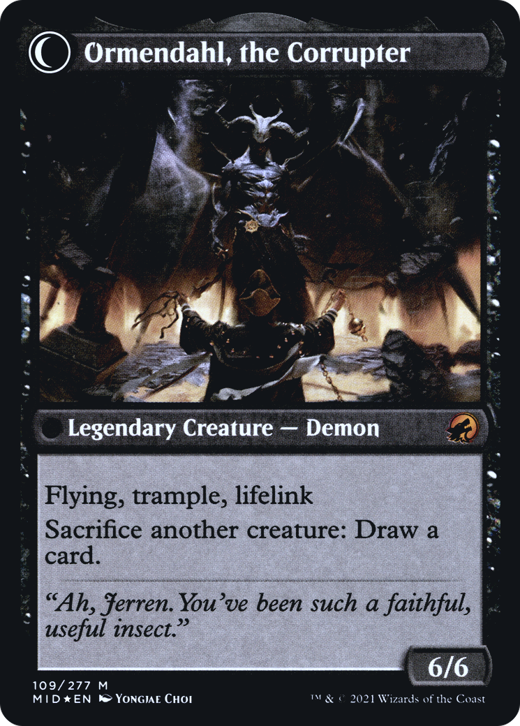 Jerren, Corrupted Bishop // Ormendahl, the Corrupter (109) (Prerelease) (PMID) - Foil
