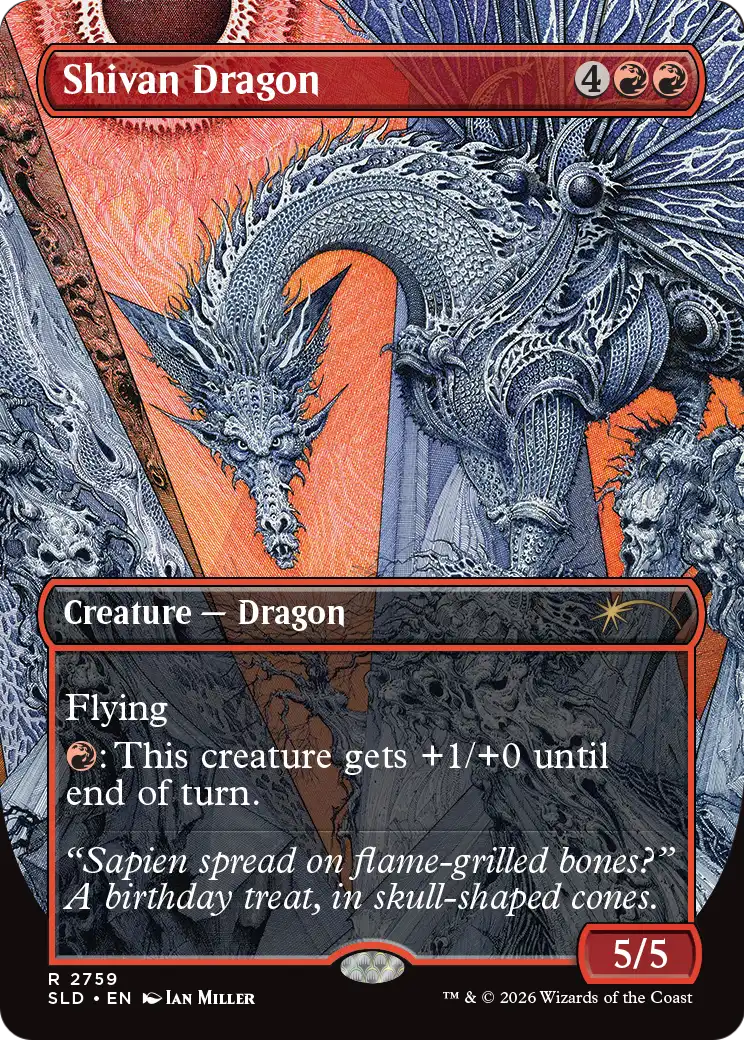 Shivan Dragon (2759) (Borderless) (SLD) - Foil