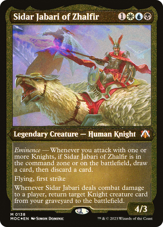 Sidar Jabari of Zhalfir (0138) (Display Commander) (Thick Stock) - Foil Etched