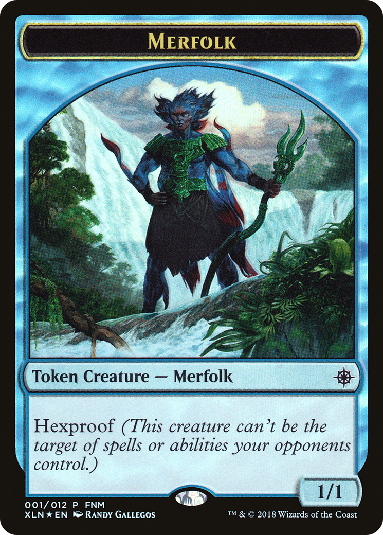 Merfolk (001) // Treasure (001) Double-Sided Token (FNM) (F18) - Foil