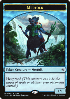 Merfolk (001) // Treasure (001) Double-Sided Token (FNM) (F18) - Foil