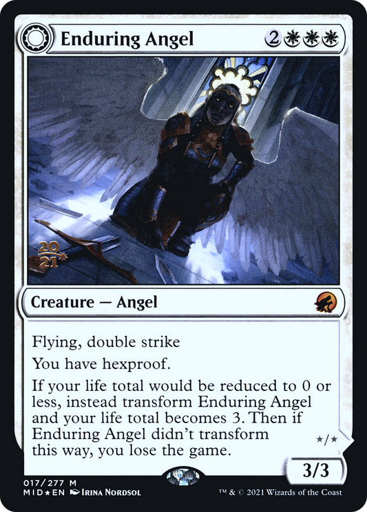 Enduring Angel // Angelic Enforcer (017) (Prerelease) (PMID) - Foil