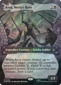 Azog, Moria's Ruin (0258) (Borderless) (Dragon Hoard Frame) (HOB) - Surge Foil