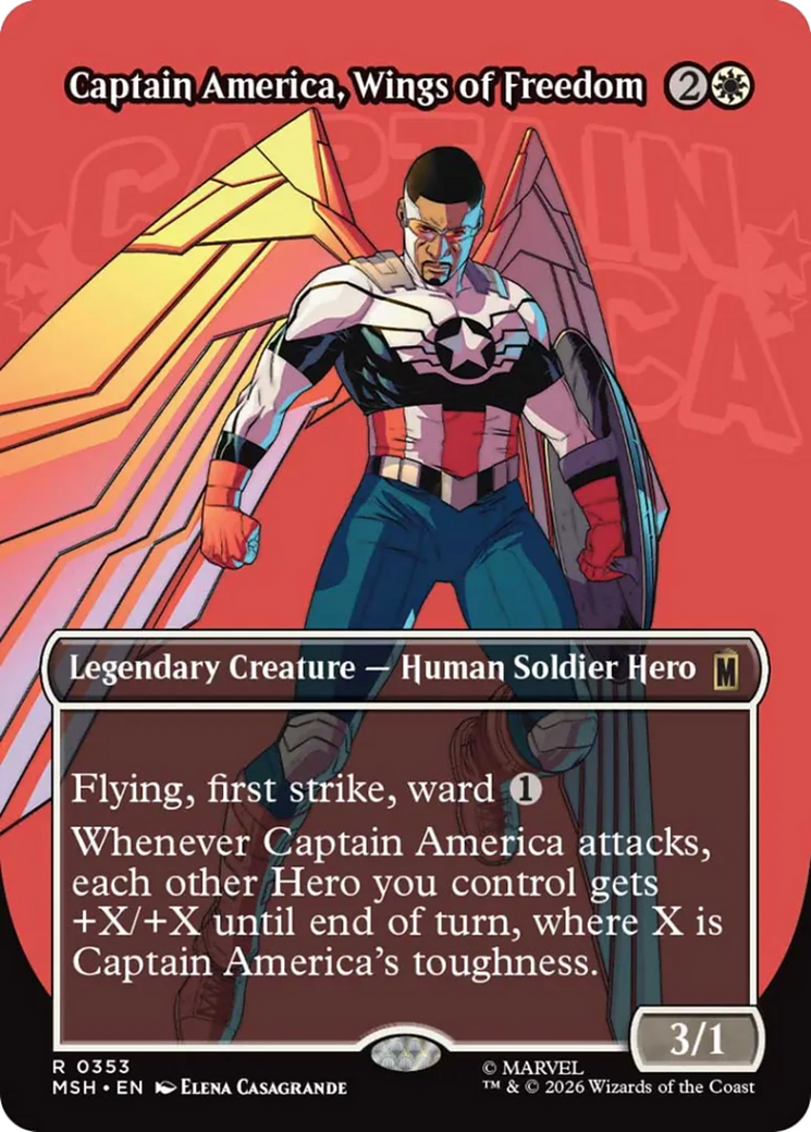 Captain America, Wings of Freedom (0353) (Borderless) (MSH) - Foil