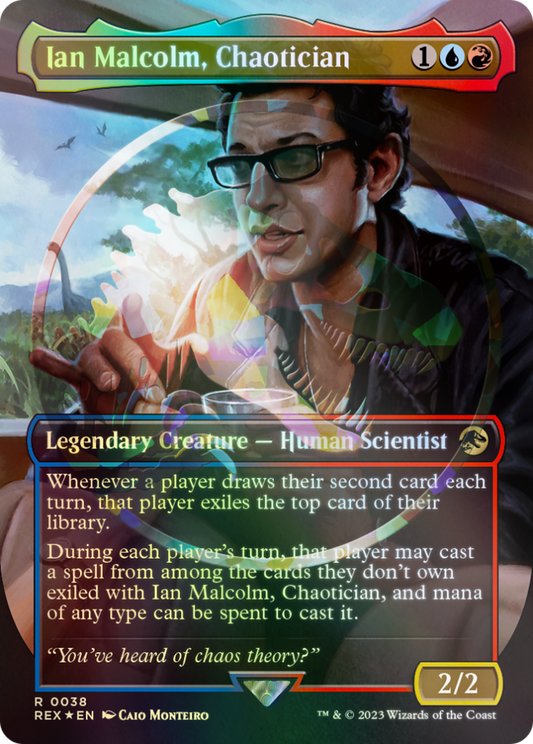 Ian Malcolm, Chaotician (0038) (Borderless) - Foil Emblem