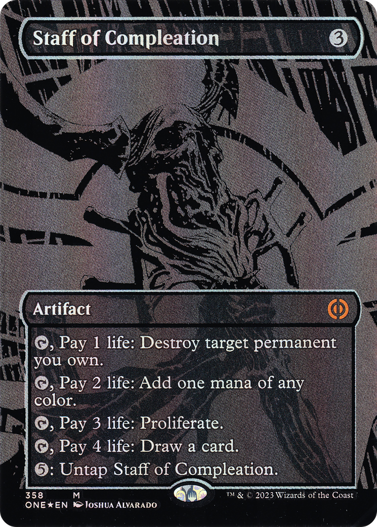 Staff of Compleation (358) (Borderless) - Oil Slick Raised Foil