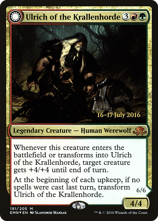 Ulrich of the Krallenhorde // Ulrich, Uncontested Alpha (191) (Prerelease) (PEMN) - Foil