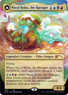 Nicol Bolas, the Ravager // Nicol Bolas, the Arisen (1211) (Borderless) (Display Commander) (Thick Stock) (SLD)