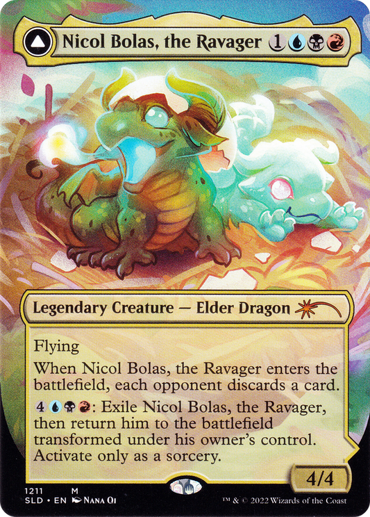 Nicol Bolas, the Ravager // Nicol Bolas, the Arisen (1211) (Borderless) (Display Commander) (Thick Stock) (SLD)