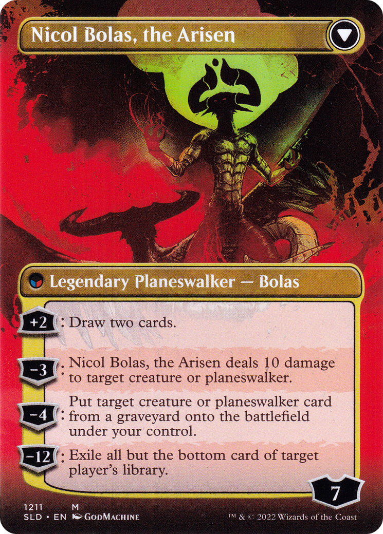 Nicol Bolas, the Ravager // Nicol Bolas, the Arisen (1211) (Borderless) (Display Commander) (Thick Stock) (SLD)