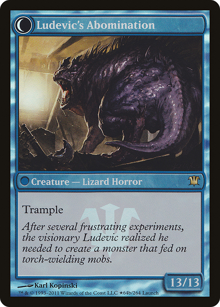 Ludevic's Test Subject // Ludevic's Abomination (64a) (Launch) (PISD) - Foil