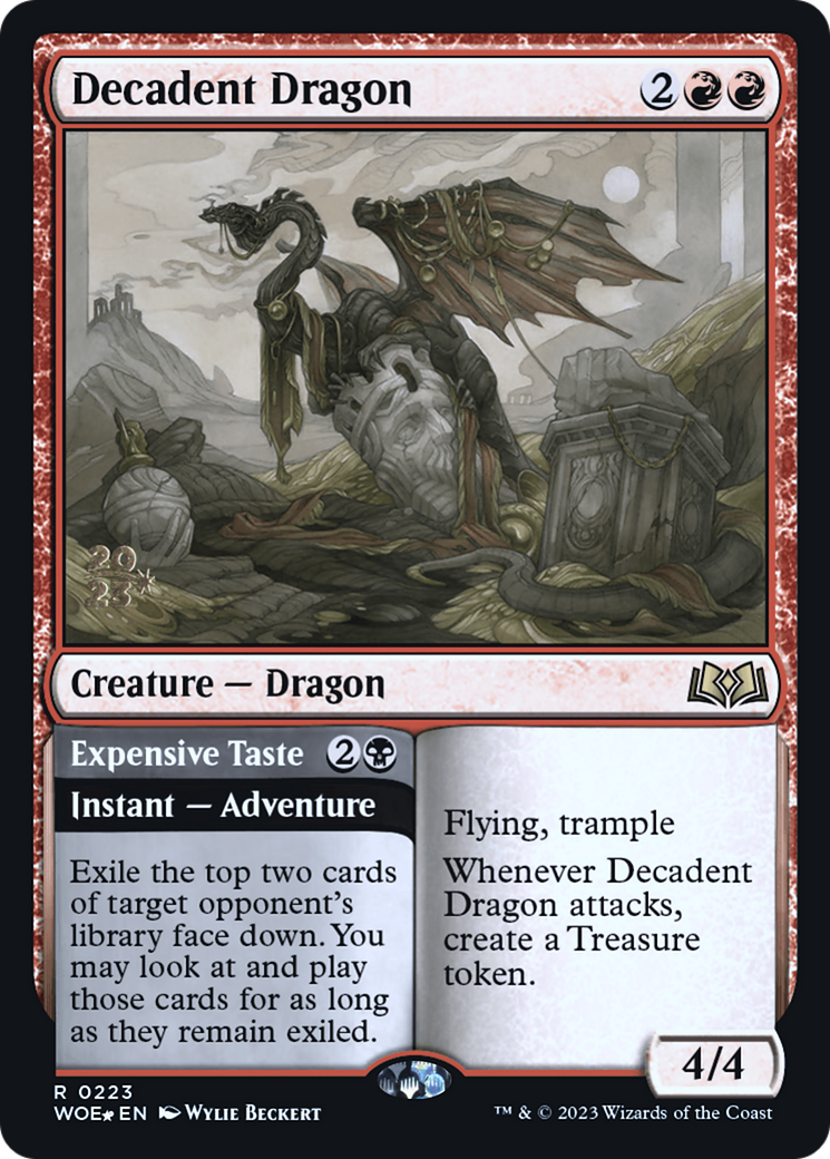 Decadent Dragon // Expensive Taste (0223) (Prerelease) - Foil