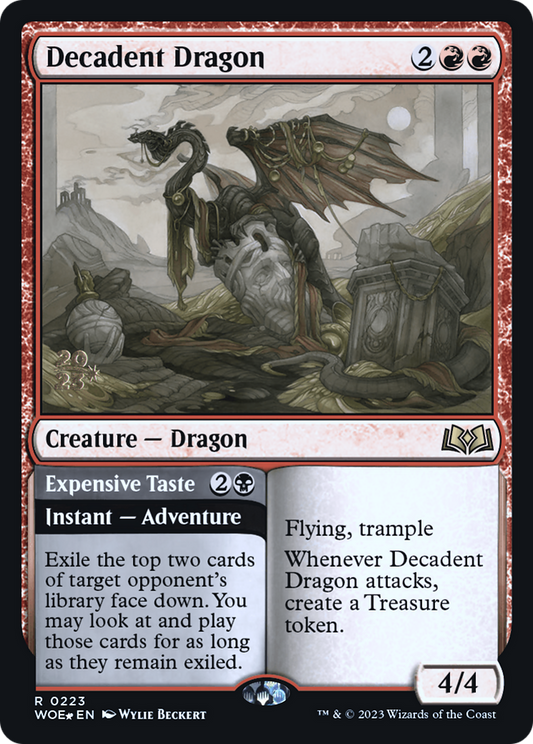Decadent Dragon // Expensive Taste (0223) (Prerelease) - Foil