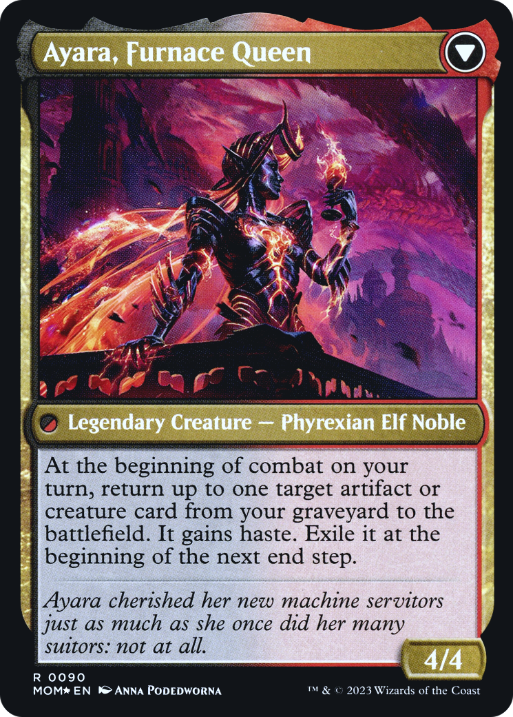 Ayara, Widow of the Realm // Ayara, Furnace Queen (090) (Prerelease) (PMOM) - Foil