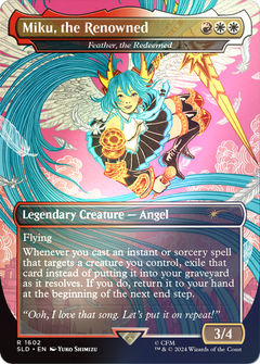 Miku, the Renowned [Feather, the Redeemed] (1602) (Borderless) - Rainbow Foil