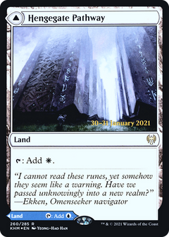 Hengegate Pathway // Mistgate Pathway (260) (Prerelease) (PKHM) - Foil