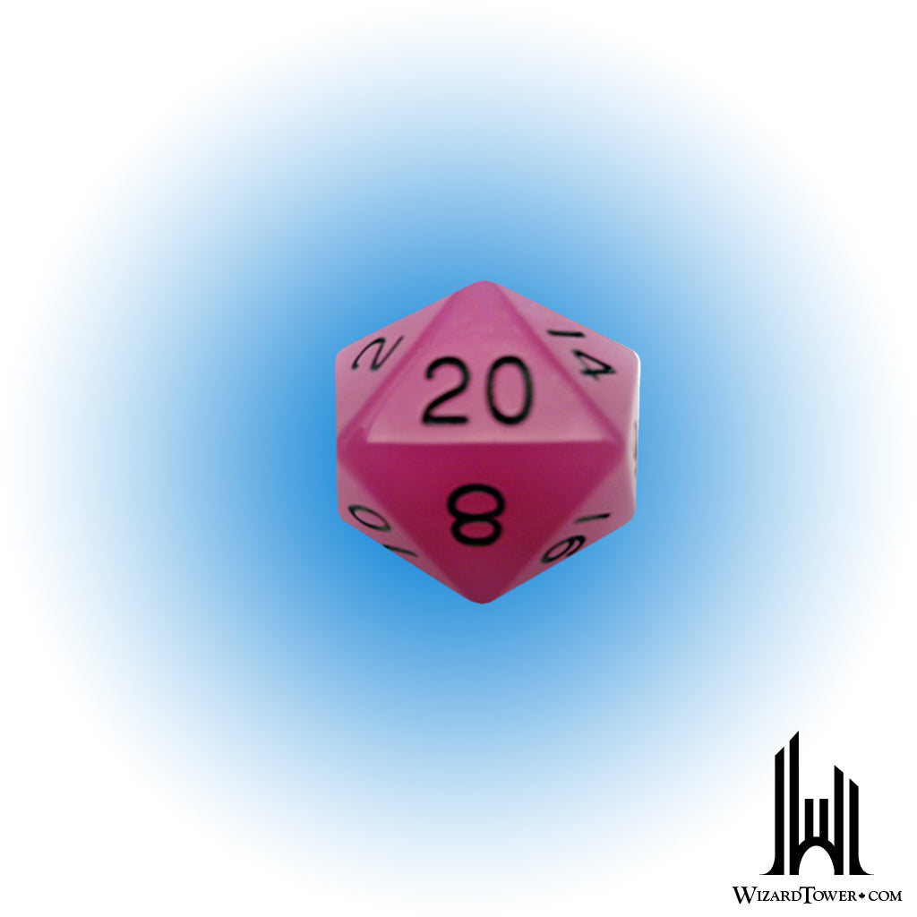 Individual Dice - Glow Purple / Black 35mm d20