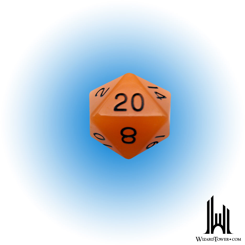 Individual Dice - Glow Orange / Black 35mm d20