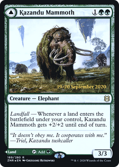 Kazandu Mammoth // Kazandu Valley (189) (Prerelease) (PZNR) - Foil