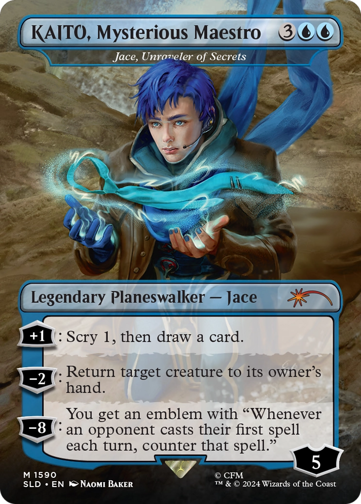 KAITO, Mysterious Maestro [Jace, Unraveler of Secrets] (1590) (Borderless)