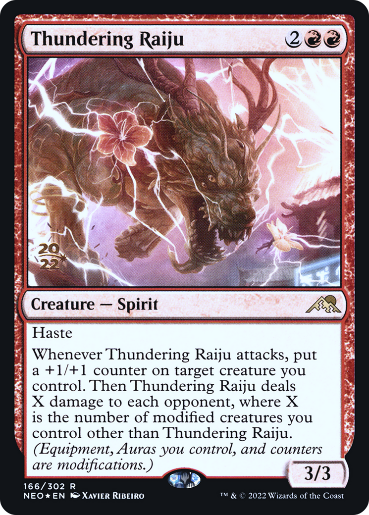 Thundering Raiju (166) (Prerelease) - Foil