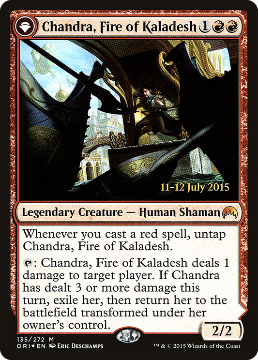 Chandra, Fire of Kaladesh // Chandra, Roaring Flame (135) (Prerelease) (PORI) - Foil