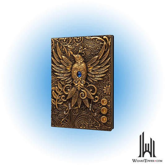 Journal - 3D Faux Leather - Gold Phoenix