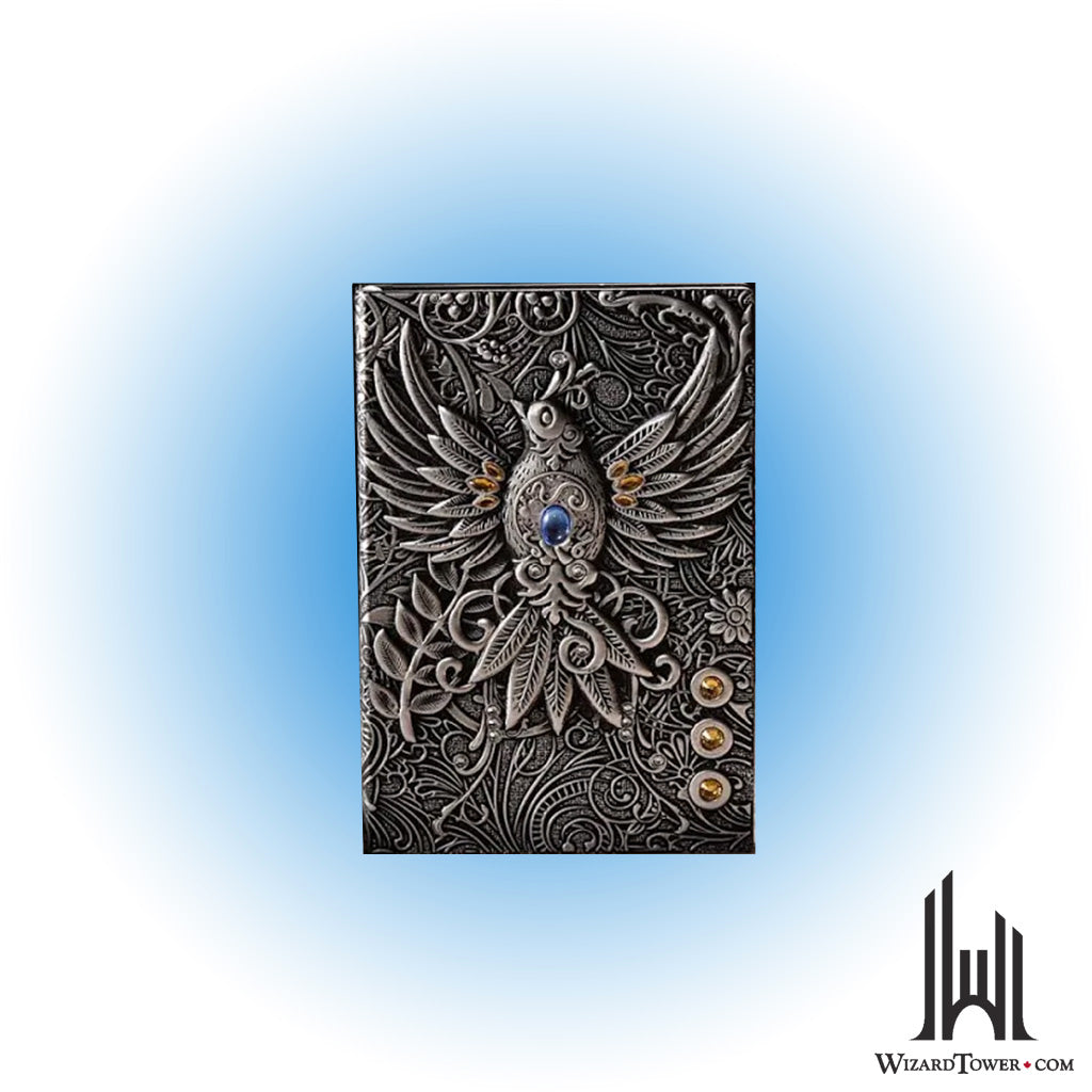 Journal - 3D Faux Leather - Silver Phoenix