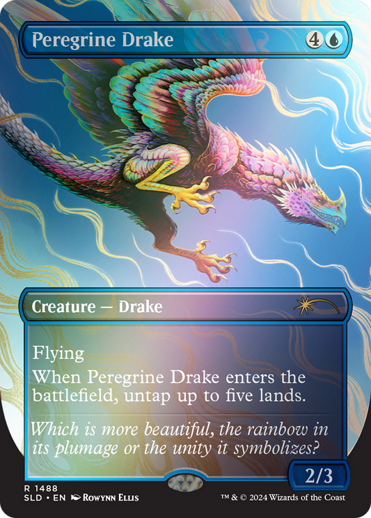 Peregrine Drake (1488) (Borderless) - Rainbow Foil