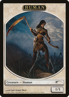 Human (1a) // Wolf (1b) Double-Sided Token (FNM 2012) (F12)