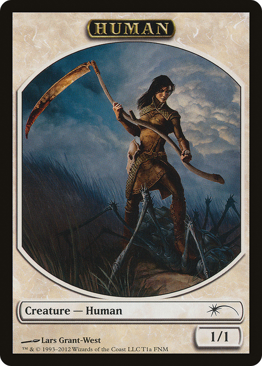 Human (1a) // Wolf (1b) Double-Sided Token (FNM 2012) (F12)