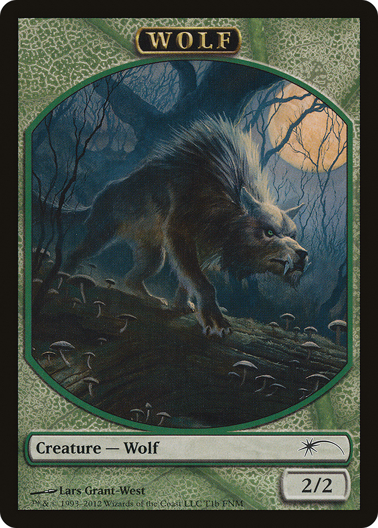 Human (1a) // Wolf (1b) Double-Sided Token (FNM 2012) (F12)
