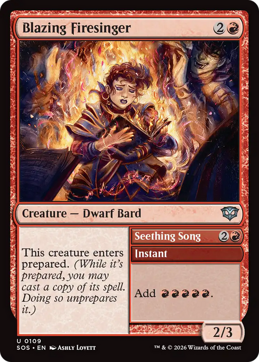 Blazing Firesinger // Seething Song (SOS) - Foil