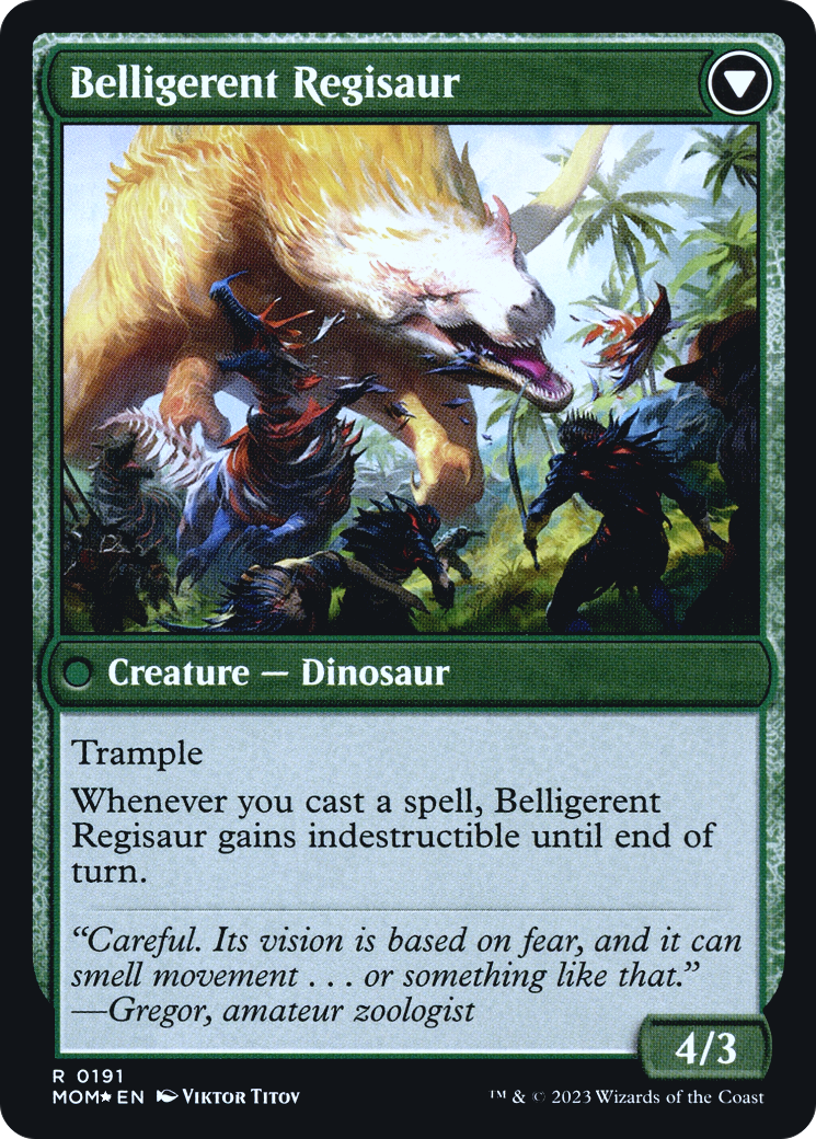 Invasion of Ixalan // Belligerent Regisaur (0191) (Prerelease) (PMOM) - Foil