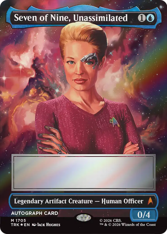Seven of Nine, Unassimilated (1705) (Borderless) (Signed) (TRK) - Foil