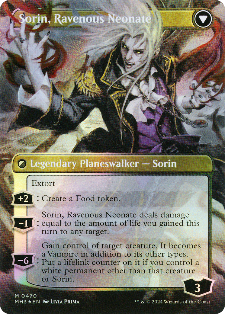 Sorin of House Markov // Sorin, Ravenous Neonate (0470) (Borderless) (MH3) - Textured Foil