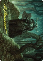 Mosswood Dreadknight (40/81) Art Card (AWOE) - Gold-Stamped Signature
