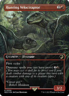 Hunting Velociraptor (0030) (Borderless) - Foil Emblem