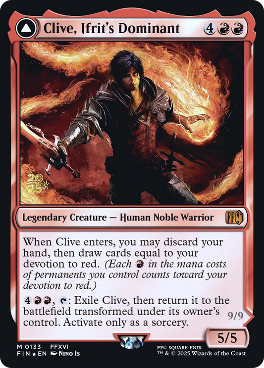 Clive, Ifrit's Dominant // Ifrit, Warden of Inferno (0133) (Prerelease) (PFIN) - Foil
