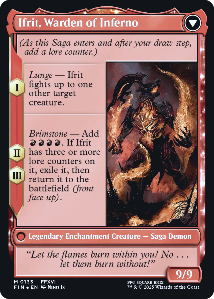 Clive, Ifrit's Dominant // Ifrit, Warden of Inferno (0133) (Prerelease) (PFIN) - Foil