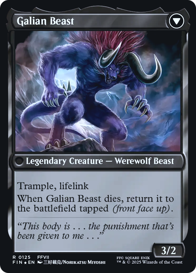 Vincent Valentine // Galian Beast (0125) (Prerelease) (PFIN) - Foil