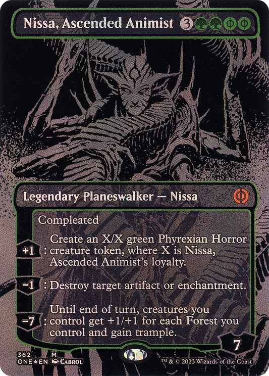 Nissa, Ascended Animist (362) (Borderless) - Oil Slick Raised Foil