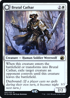 Brutal Cathar // Moonrage Brute (007) (Prerelease) (PMID) - Foil