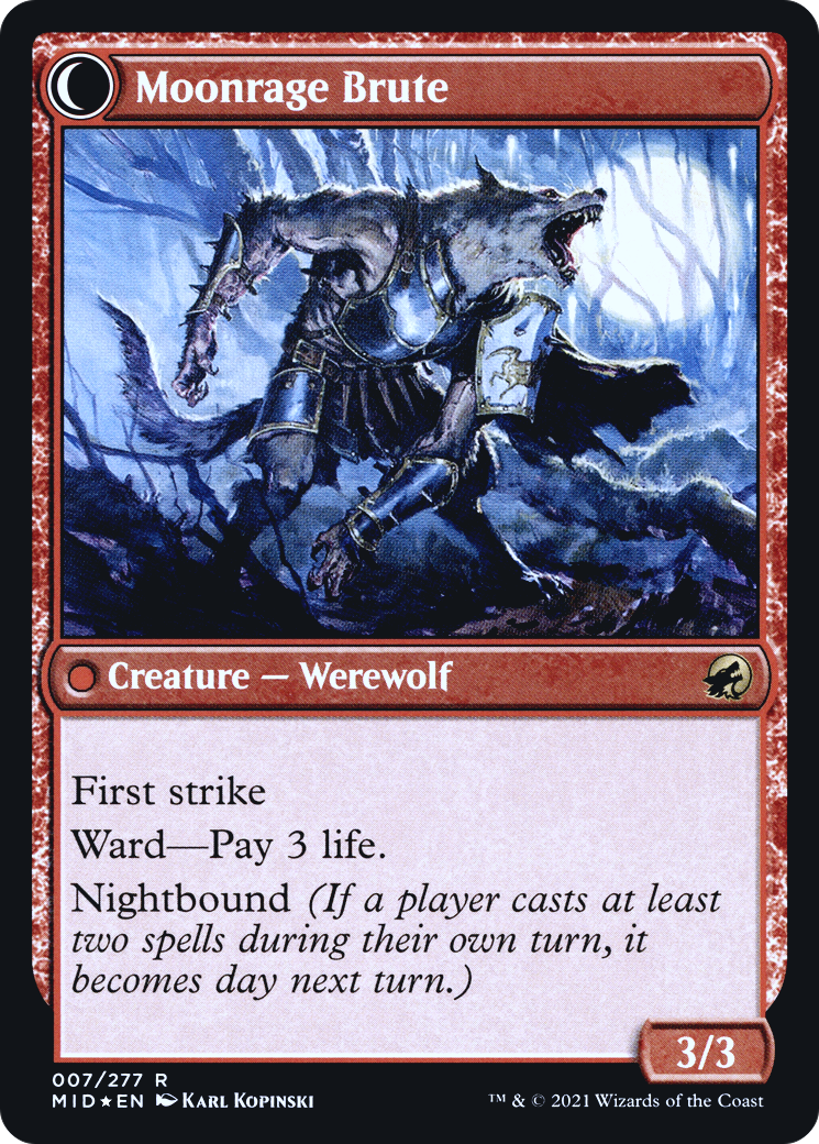 Brutal Cathar // Moonrage Brute (007) (Prerelease) (PMID) - Foil