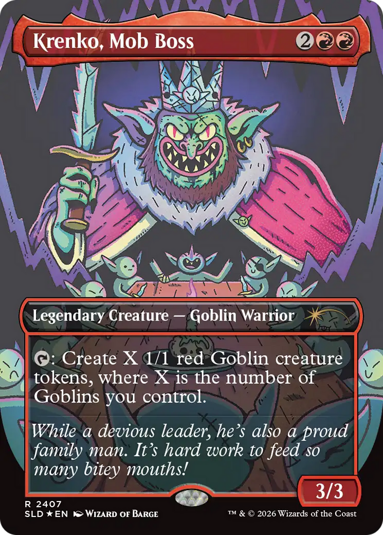 Krenko, Mob Boss (2407) (Borderless) (SLD) - Foil
