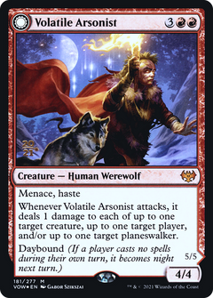 Volatile Arsonist // Dire-Strain Anarchist (181) (Prerelease) (PVOW) - Foil