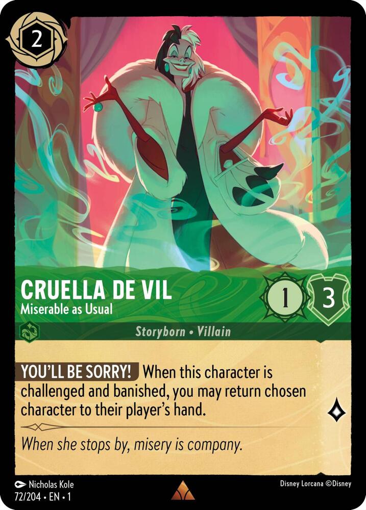 Cruella de Vil, Miserable as Usual (0072) - Cold Foil
