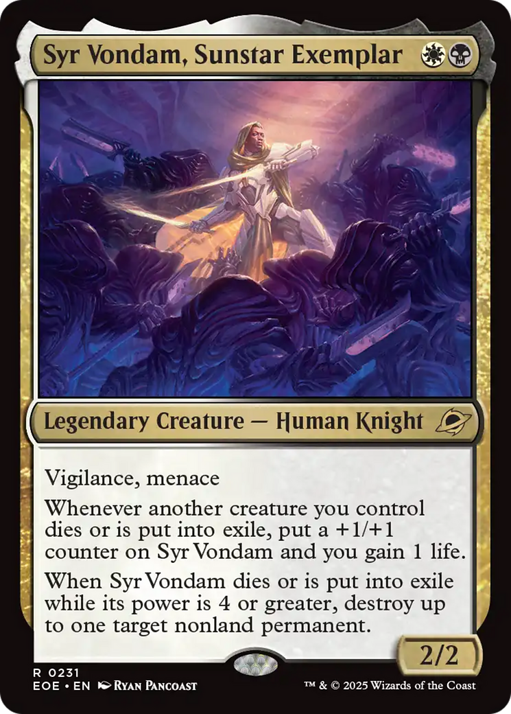Syr Vondam, Sunstar Exemplar